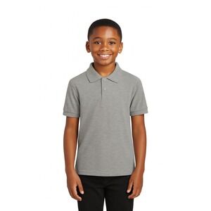 Premium Wear Boys' Heather Gray‎ Polo Shirt – Size L (14–16)